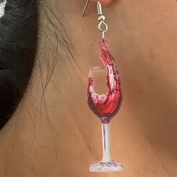 FREE WINE GLASS Earrings w/Bundle Purchase of 3 or more items - Picture 3 of 5